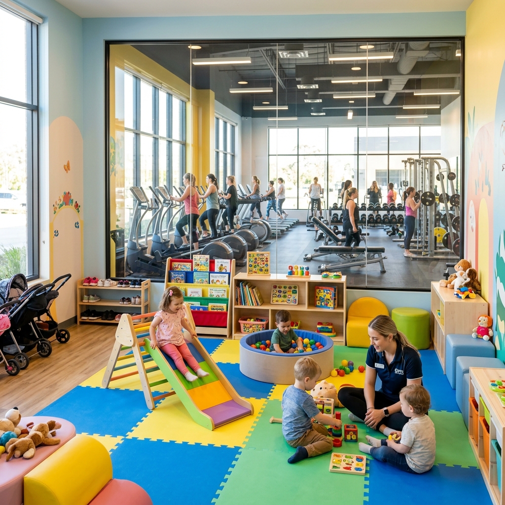 Onsite child minding, so your session is actually yours.